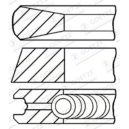 Set segmenti piston Inele de 915mm +050 2 3 3 AHLMANN AL AS AZ GEHL 6000 SL LIEBHERR A L R VOLVO L BF4L1011F-F4L2011 GOETZE 08-103207-00