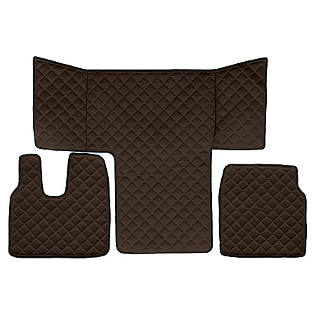 Covor compartiment picioare F-CORE cabina L cabina XL pe intregul etaj cantitate in set 3 szt. material - piele matlasata eko culoare - maro MAN TGL I TGM I TGS I 09.16-03.22 F-CORE F-CORE FL41 BROWN