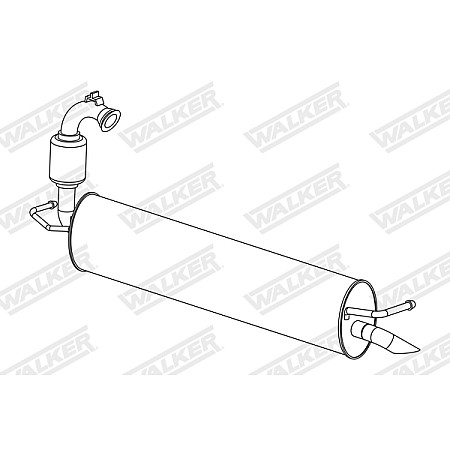 Toba esapament finala Exhaust system rear silencer RENAULT TWINGO III SMART FORFOUR FORTWO 0.9/1.0 07.14- WALKER WALK24305