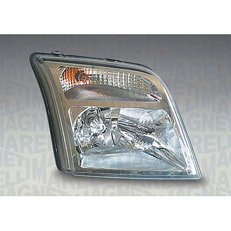 Far Lampa frontala Stanga halogen H4/PY21W/W5W electric cu motor culoare insert: cromat FORD TOURNEO CONNECT TRANSIT CONNECT MAGNETI MARELLI 712391401110