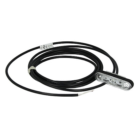 Lampa gabarit Outline marker lights L/R POSIPOINT II white LED height 243mm width 814mm depth 20mm embossed hose length 3500 12/24V POSIPOINT II ASPOCK A31-7100-017