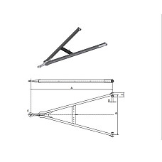 Protap Bara de tractare A=2800 B=1300 C=100 D=30 E=40 GNZ27 JOST YG28013070100