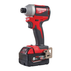 Pistol de impact Surubelnita sursa de alimentare: pe baterii M18 BLID2-502X hexagon intern 1/4 cuplu maxim: 180Nm 18V 2 x 5Ah impachetare: valiza baterie inclusa incarcator inclus MILWAUKEE 4933464520