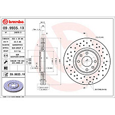 Disc frana Brake disc BREMBO Xtra Drilled front  L/R outer diameter 302 mm thickness 26 mm DS DS 3 / DS 3 CITROEN C4 C4 GRAND PICASSO I C4 I C4 III C4 PICASSO I 1.2-Electric 10.03- BREMBO 09.9935.1X