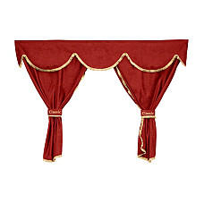 Cortina cabina ofer Perdele cabinei soferului cabina larga bibelouri fata spate piele intoarsa CLASSIC cantitate in set: 7buc rosu tip cabina: XXL MAN TGA TGX I 06.99- F-CORE F-CORE XC13 RED
