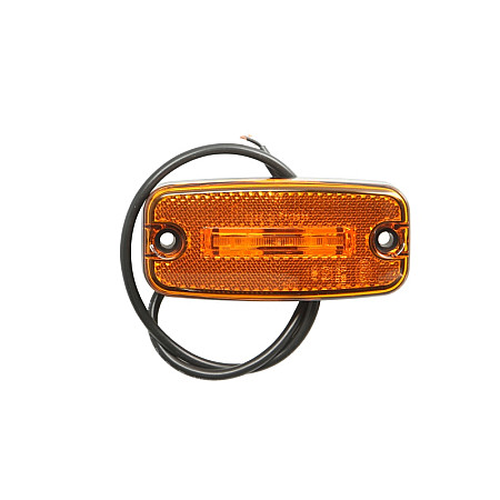 Lumina de delimitare Outline marker lights L/R yellow LED height 21mm width 111mm depth 51mm bolt/horizontal fixing hose length 500 24V IP5K9K HELLA 2PS345 600-017