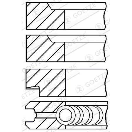 Set segmenti piston Inele de 11177mm STD 2385 2385 2385 4747 FORD GOETZE 08-202400-10