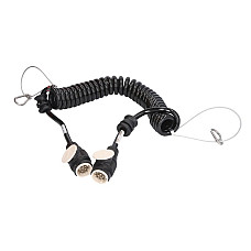 Cablu infasurat Sirma electrica spiralata tpe elastometru termoplastic lungime de lucru 3m lungime maxima 45m cu dopuri masculine numar pini: 13 24V numar cabluri: 12x15+3x25mm JAEGER 631001EJ