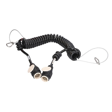 Cablu infasurat Sirma electrica spiralata tpe elastometru termoplastic lungime de lucru 3m lungime maxima 45m cu dopuri masculine numar pini: 13 24V numar cabluri: 12x15+3x25mm JAEGER 631001EJ