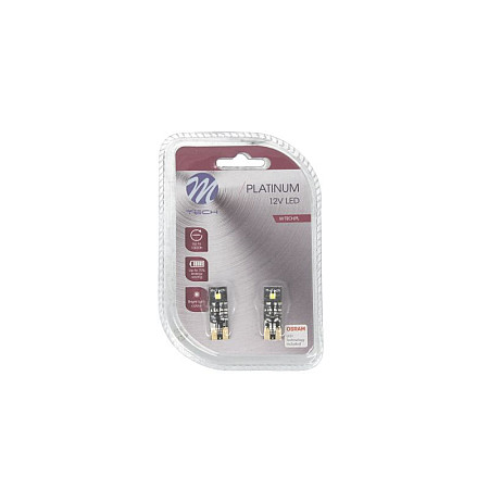 Bec incandescent LED light bulb LED 2pcs W5W 12V max. 25W light colour white max. 6000K socket type W21X95D no road approval for vehicles with CAN-Bus M-TECH TULB802W