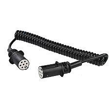 Cablu infasurat Sirma electrica spiralata poliuretan lungime de lucru 35m lungime maxima 4m numar pini: 7 tip stecher: S 24V spirala mica HELLA 8KA004 797-011