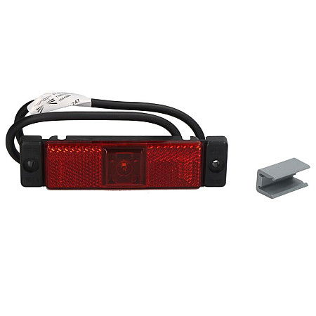 Lampa gabarit Outline marker lights L/R UNIFAB shape: rectangular red LED height 32mm width 130mm surface hose length 500 no hanger 10/12/24/30V connector: CLICK-IN/P&amp;R IP6K9K UNIFAB ASPOCK A42-3474-241