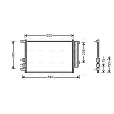 Condensator, climatizare A/C condenser with dryer ALFA ROMEO 147 156 GT 1.6-3.2 02.97-09.10 AVA COOLING ALA5088D AVA