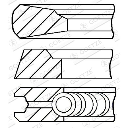 Set segmenti piston de piston 127mm STD 2385-35-35 SCANIA 3 BUS 4 4 BUS K N BUS OMNIEXPRESS PGRT DC11.01-DT12.08 11.93- GOETZE 08-143600-00