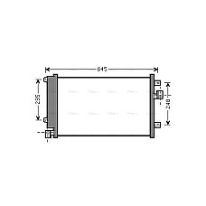 Condensator, climatizare A/C condenser with dryer FIAT MULTIPLA 1.9D 04.99-06.10 AVA COOLING FT5328D AVA