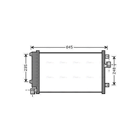 Condensator, climatizare A/C condenser with dryer FIAT MULTIPLA 1.9D 04.99-06.10 AVA COOLING FT5328D AVA