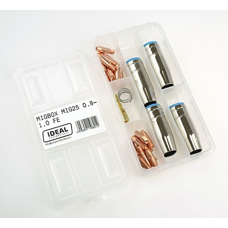 Accesorii si materiale pentru sudare Service parts kit 08/1mm box intended use: for welding steel welding clamp MIG 25 IDEAL MIGBOX25/FE/MIX01