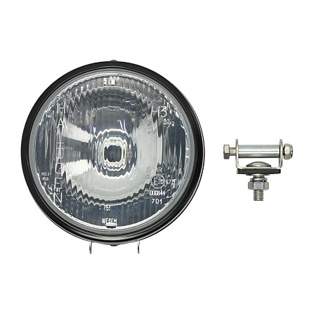 Far faza lunga Universal headlamp L/R long-range H3 12/24V diameter 160mm transparent metal neagra WESEM 0611.44900.02