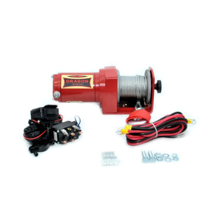 Troliu ATV ATV and quad winches Maverick towed weight 907kg 09HP voltage 12V transmission 1-gear reduction 153:1 rope type steel 10m brake type self-braking DRAGON WINCH DWM2000ST