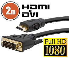 Cablu DVI-D / HDMI  2 m cu conectoare placate cu aur