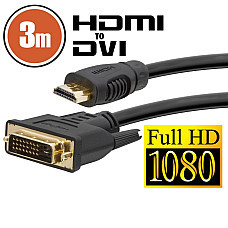 Cablu DVI-D / HDMI  3 mcu conectoare placate cu aur