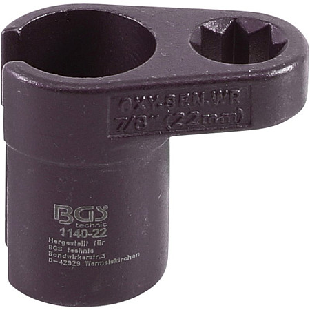 Cap Cheie Sonda Lambda | In Unghi | 12,5 Mm (1/2") Actionare Patrat Dublu | 22 Mm | Fanta 11 Mm