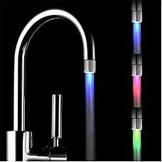 Cap robinet cu LED si senzor de temperatura, iluminare in 3 culori in functie de temperatura apei