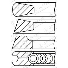 Set segmenti piston Inele de 102mm STD 25 3 3 5 ABG SAW SF AG CHEM GLEANER AGCO 9000 ATLAS 1000 AB / AB 02 CASE IH 100 S SC DEUTZ FAHR 120 ACTOR AGROPRIMA BF4L913-F8L413 GOETZE 08-178400-10