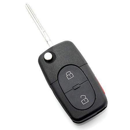 Audi - carcas cheie tip briceag cu 2+1 butoane (1 buton de panic) i baterie 1616 - CARGUARD