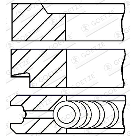 Set segmenti piston 95 STD 25 25 55 EN piston FIAT GOETZE 08-207200-00