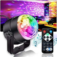 Proiector Disco LED RGB cu telecomanda si senzor de sunet - Bila Disco pentru petreceri
