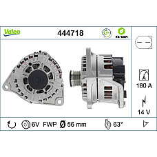 Alternator 14V 180A IVECO DAILY IV DAILY V DAILY VI CITROEN JUMPER II FIAT DUCATO PEUGEOT BOXER 2.3D/3.0CNG/3.0D 04.06- VALEO VAL444718