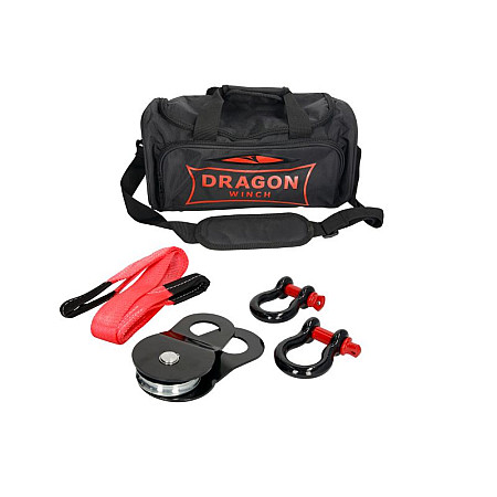 Accesorii pentru troliu Zestaw TORBA OFF ROAD 4x4 - w zestawie: pas 3m szekla 7/8 x 2szt zblocze 8T rekawice x 1szt DRAGON WINCH DWTORBA4X4
