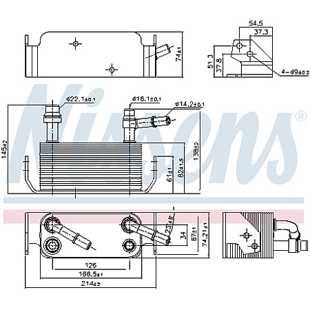 Radiator ulei, ulei motor Oil radiator LAND ROVER DISCOVERY IV RANGE ROVER SPORT I 3.0/3.0D/3.6D 04.06-12.18 NISSENS NIS 91280