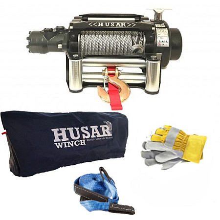 Troliu pentru trasuri si vehicule speciale Winch for carriages and special vehicles HYDRA towed weight 5443kg/12000lb  transmission 2-speed planetary reduction 255:1 rope type steel 255m HUSAR WINCH BSTH12000LBSKIT1