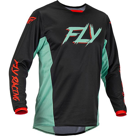 Camasa tricou off road FLY RACING KINETIC SE culoare RAVE negru menta rosu marimea 376 524