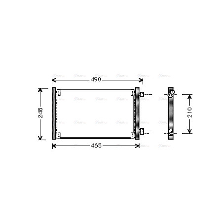 Condensator, climatizare A/C condenser  FIAT SEICENTO / 600 0.9/1.1/Electric 11.97-01.10 AVA COOLING FT5223 AVA
