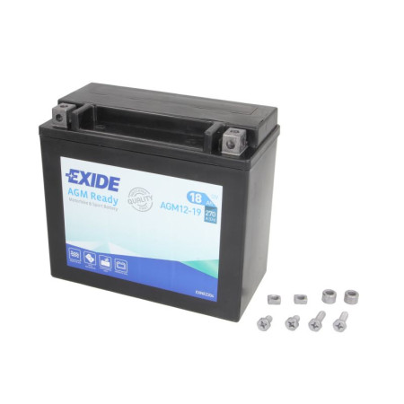 Acumulator Pornire Battery AGM/Starting EXIDE 12V 18Ah 270A R+ Maintenance free 175x87x155mm Started YTX20HL-BS BOMBARDIER OUTL. OUTLAND. BUELL M2 S1 S3 S3T X1 X1W CAN-AM OUTLANDER. 400-2300 1978-2018 EXIDE YTX20HL-BS EXIDE READY