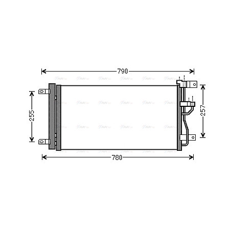 Condensator, climatizare A/C condenser with dryer CHEVROLET CAPTIVA OPEL ANTARA A 2.0D/2.2D 12.10- AVA COOLING OLA5612D AVA