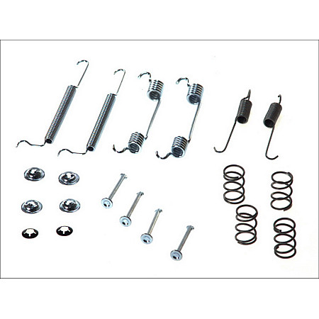 Set accesorii, sabot de frana Set de montaj pantofi de frana OPEL CHEVROLET AVEO / KALOS LACETTI NUBIRA DAEWOO ESPERO LACETTI LANOS NEXIA NUBIRA OPEL ASTRA F CORSA C TIGRA VECTRA A 1.0-2.2 04.88- QUICK BRAKE QB105-0710