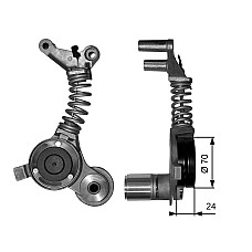 Amortizor vibratii, curea transmisie cu caneluri Multi-V belt tensioner AUDI A4 B6 A4 B7 A6 C5 A6 C6 3.0 11.00-07.06 GATES GATT38406