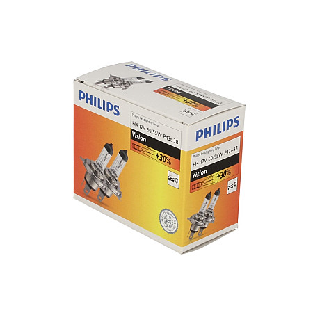 Bec, far principal Bec cutie 2buc H4 12V 60/55W P43T-38 Vision PHILIPS PHI 12342PR/C2