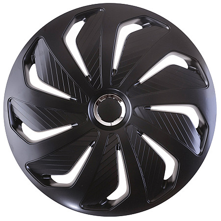 Set capace roti auto Cridem Wind RC 4buc - Negru/Crom - 14''