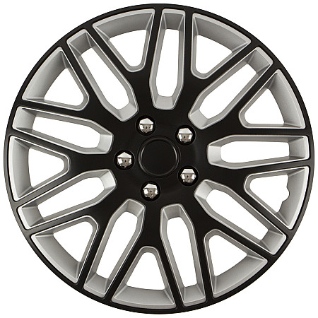 Set capace roti auto Cridem Dakar NC 4buc - Negru/Argintiu - 14''