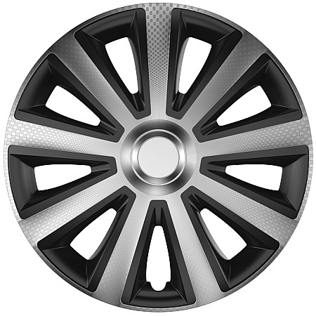 Set capace roti auto Cridem Aviator Carbon 4buc - Argintiu/Negru - 15''