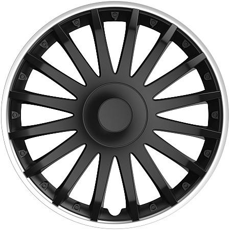 Set capace roti auto Cridem Crystal SO 4buc - Negru/Argintiu - 16''