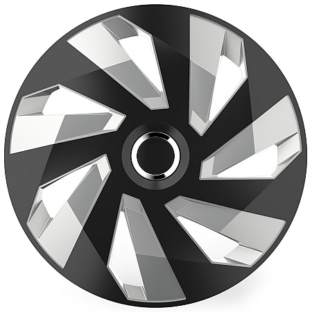 Set capace roti auto Cridem Vector RC 4buc - Negru/Argintiu - 16''
