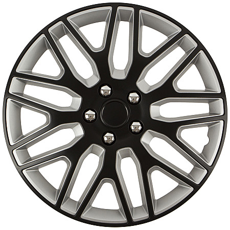 Set capace roti auto Cridem Dakar NC 4buc - Negru/Argintiu - 17"