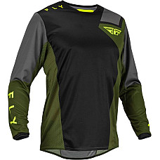 Tricou Camasa off road FLY RACING KINETIC JET culoare negru fluorescent olive galben marimea M 376 521M