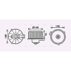 Electromotor, ventilatie interioara Suflanta de aer TOYOTA AVENSIS CARINA E VI COROLLA COROLLA VERSO 1.4-2.0D 04.92-03.08 AVA COOLING TO8735 AVA